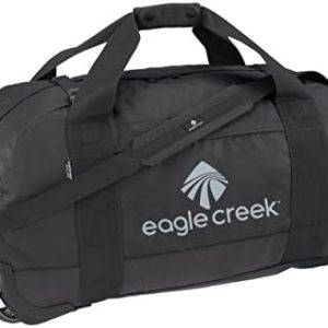 Eagle Creek No Matter What Rolling Duffel Bag L – Featuring Durable Water-Resistant Fabric, Bar-Tacked Reinforcement, and Heavy Duty Treaded Wheels, Black – Large