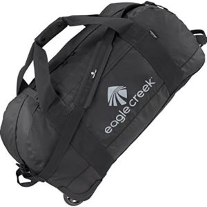 Eagle Creek No Matter What Rolling Duffel Bag L – Featuring Durable Water-Resistant Fabric, Bar-Tacked Reinforcement, and Heavy Duty Treaded Wheels, Black – Large