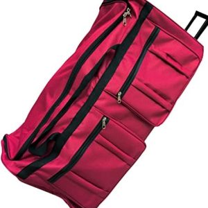 Gothamite 36-inch Rolling Duffle Bag with Wheels, Luggage Bag, Hockey Bag, XL Duffle Bag With Rollers, Heavy Duty (Fuchsia)